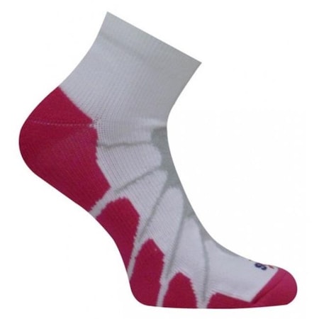 Sox Sox SS 4011 Sport Plantar Fasciitis Arch Support Ped Compression Socks; White-Fuchsia - Small SS4011_W-FS_SM
